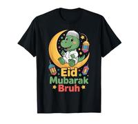 Eid Mubarak Bruh Funny Dinosaur Kids Eid Al Fitr Boys T-Shirt