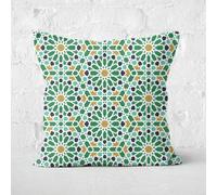 Eid Mubarak Colourful Pattern And Moon Square Cushion - 50x50cm - Soft Touch