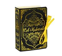 Eid Mubarak Favor Boxes Ramadan Treat Box Candy Box with Golden Ribbon Eid Party Decor 12Pcs Black Packaging