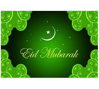 Eid Mubarak Green Gold Design A4 Easy Peel PRECUT Icing Sheet Cake Topper Ramadan