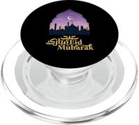 Eid Mubarak Mosque Crescent Moon Sky Illustration PopSockets PopGrip for MagSafe
