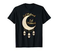 Eid Mubarak Muslim Islamic Crescent Moon Lanterns Men Women T-Shirt