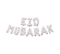 Eid Mubarak Palestine Themed Decoration| Eid Mubarak Watermelon Foil Letter Balloons Hanging Decoration White