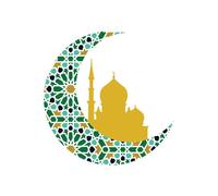 Eid Mubarak Patterned Moon And Golden Skyline Women's T-Shirt - White - M - White