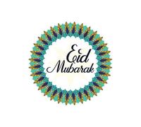 Eid Mubarak Peacock Coloured Wreath Sweatshirt - White - M - White