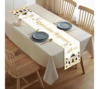 Eid Mubarak Ramadan Table Runner 70.8*13.8 inchs Muslim Ramadan Tablecloth Islamic Eid Adha Table Cover Eid Table Cloth Cover Decor for Islamic Eid Party Decor, Kitchen, Dining Room,Holiday Favors