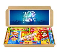 Eid Mubarak Retro Sweets Gift Box - Classic Sweet Selection Letterbox Hamper for Family and Friends