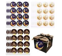 Eid Mubarak Stickers 144pcs Self Adhesive Gift Stickers Sealing Labels Round Paper Stickers for Muslim Party Decorations
