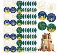 Eid Mubarak Stickers, 216Pcs 1.5 Inch Eid Ramadan Round Sticker, Islamic Muslim Party Stickers for Eid Celebrations, Gifts, Envelopes, Treat Bags, and Decorations