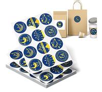 Eid Mubarak Stickers, 216Pcs Ramadan Kareem Round Sticker (1.5 Inch), Islamic Muslim Stickers for Eid Party, Envelopes, Treat Bags, Decoration and More Packwith
