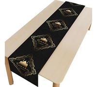 Eid Mubarak Table Runner Ramadan Moon Mosque Tablecloth Muslim Islamic Party Table Decor for Ramadan Home Decor
