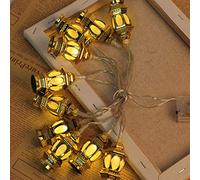 Eid Muslim Ramadan String Lights,LED Islam Ramadan Lantern Shape String Light,Eid Mubarak String Lights Decoration,LED String Lights,Ramadan Moon Star 1.65m String Lights EID Mubarak Decor Golden