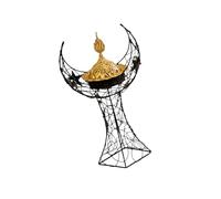 Eid Ramadans Metal Moon Tower Handheld Burner Aromatherapy Stove Sensor with Lid for Muslim Festival