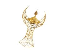 Eid Ramadans Metal Moon Tower Handheld Burner Aromatherapy Stove Sensor with Lid for Muslim Festival