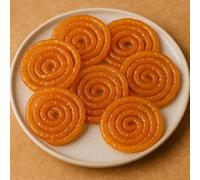 Eid Special a Premium Handcrafted Jalebi, Authentic Indian Sweet, Gram Flour, Fenugr hilli Flavor, Crispy, 500g