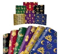 Eid Wrapping Paper 6pcs, Gift Wrap With Mosque Moon Star Patterns,Diy Crafts Eid Mubarak Wrapping Paper Folded Sheets For Islam Holiday Eid Decorations Ramadan Muslim Party 70 * 50cm (Colorful)