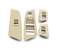EIDASH Car Inner Trim Door Pull Handle Cover Car Front Rear Door Window Lift Switch Panel Cover Trim for 5 Series M5 G30 G31 F90 525 528 2017-2020 RHD(Beige 4pcs Set)