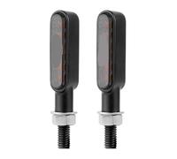 EIDASH Motorcycle Front Rear Indicator Lights For Bobber For Chopper Black/Silver Metal Housing Turn Signal Lights 8mm 12V Motorcycle Light Amber(2pcs Black)