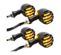 EIDASH Motorcycle Front Rear Indicator Lights For Bobber For Chopper For Sportster Turn Signal Lights Motorcycle Metal Black Retro DRL Grille Brake Light