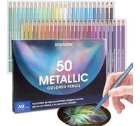 EiDevo 50 Metallic Coloured Pencils, Artist Pastel Pencils for Drawing Art Supplies, Drawing, Sketching, Colouring for Adults, Artists or Professionals