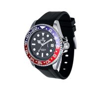 EIDIKA Men's Automatic Mechanical Watch - Submarine Series - Date Calendar, Luminous Hands and Markers, Exhibition Caseback, Water-Resistant, Self-Winding, Sport, 43mm, Black/Blue/Red(Black)