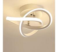 EIDISUNY LED Ceiling Light 2 Rings Interweave Modern Ceiling Lamp LED Creative White Ceiling Lights fixtures LED for Hallway Office Bedroom Kitchen Living Room - 22W Warm White 3000K (White).