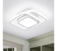 EIDISUNY LED Ceiling Light, 32W 28cm Square Shape Modern Ceiling Lamp Creative Personality White Small Close to Ceiling Lights Fixture for Aisle Corridor Kitchen Living Room - Cool White Light 6500K
