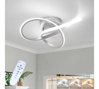 EIDISUNY Led Ceiling Light Dimmable, Modern Led Ceiling Lamp with Remote Control, Minimalist Silver-Gray Ceiling Lights for Bedroom Kitchen Living Room Dining Office Hallway - 42W, 40cm, 3000K-6000K