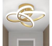 EIDISUNY Led Ceiling Light, Gold 30cm Modern Ceiling Lights LED, Simple Curved Ceiling lamp, Ceiling Lighting Fixture for Hallway Bedroom LivingRoom Entryway Balcony Stair - 26W Cool White Light 6000K