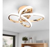 EIDISUNY Led Ceiling Light, Modern Ceiling Lights LED, Simple Curved Ceiling lamp, Chrome Gold Ceiling Lighting Fixture for Hallway Bedroom Livingroom Aisle Balcony Stair - 26W Cool White Light 6000K