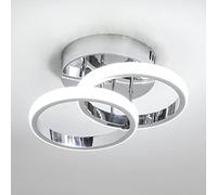 EIDISUNY LED Ceiling Light Modern Light Fixture Ceiling Silver Round Simple Small Ceiling Lamp Cool White Light for Corridor Kitchen Ceiling Light Fixtures Stairs Study Room Bedroom Living Room 22W