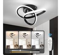 EIDISUNY LED Ceiling Lights Dimmable with Remote Control, 3 Colour Temperatures, Black Flower Shape Modern Ceiling Light Fixture LED for Hallway Aisle Entrance Bedroom Kitchen Living Room - 25cm, 22W