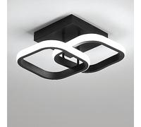 EIDISUNY Modern Ceiling Light LED 22W Cool White Light 6000K Square Black Ceiling Lights fixtures LED for Hallway Office Bedroom Kitchen Living Room Bedroom Entryway Balcony Stair Dining Room (Black)