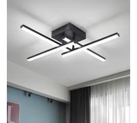 EIDISUNY Modern Ceiling Light LED, 24W Black Ceiling lamp 4 Built-in LED Boards, 6500K Cool White Elegant Design Ceiling Light Fixture for Bedroom Hallway Living Room Dining Room Corridor Kitchen