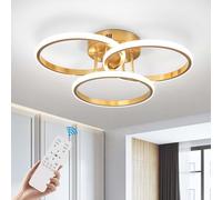 EIDISUNY Modern Ceiling Light LED, 48cm 45W Gold LED Dimmable Ceiling Lights Fixtures with Remote Control, 3000K-6500K, Round Ceiling Lamp for LivingRoom DiningRoom Bedroom Kitchen Hallway - 45W