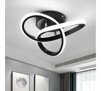 EIDISUNY Modern Ceiling Lights LED, 25cm 2 Rings Creative Personality Nordic Black Ceiling Light fixtures LED for Hallway, Aisle, Entrance, Bedroom, Kitchen, Living Room - 25cm, 22W Cool White 6000K