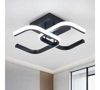 EIDISUNY Modern Ceiling Lights LED 28W Black Elegant 2 Square Lamp LED Ceiling Lights Fixture for Indoor Home Hallway Office Kitchen Living Room Bedroom Dining Room - 25W Cool White Light 6000K