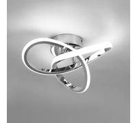 EIDISUNY Modern Chrome Ceiling Lights LED, 25cm Silver Curved Small Hallway lamp Ceiling Light fixtures LED for Hallway, Aisle, Entrance, Bedroom, Kitchen, Living Room - 25cm, 22W Cool White 6000K