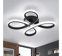 EIDISUNY Modern LED Ceiling Light, 30W Black Curved Creative Modern Ceiling Lights Fixture LED for Living Room Bedroom Corridor Aisle Hallway Indoor Office Kitchen Lamp - Cool White Light 6000K