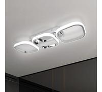 EIDISUNY Modern Led Ceiling Light, Flush Mount Ceiling Lamp 3 Squares LED, Close to Ceiling Lighting Fixtures for Hallway Bedroom Living Room Kitchen Office Entrance - 33W Cool White Light (Silver)