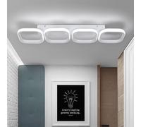 EIDISUNY Modern Led Ceiling Lights, 4 Square White Ceiling Lamp LED, Indoor Led Ceiling Lighting Fixtures for Porch Hallway Bedroom Living Room Kitchen Office Entrance - 44W Cool White Light (White)