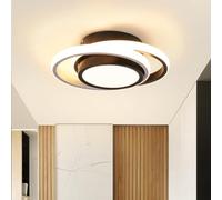 EIDISUNY Modern Round Ceiling Lights Fixture - Creative White Black LED Ceiling Lamp for Bedroom, Dining Room, Kitchen, Living Room, Hallway - 19W Warm White Light