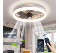 EIDISUNY Smart Ceiling Fans with Lights, 3 Color Temperatures and 6 Speeds Fan Light, Reversible, 60W, Modern Ceiling Fan with Lamps and Remote for Living Room, Dining Room, Bedroom (White-50cm)
