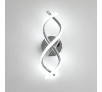 EIDISUNY Wall Lamp LED Silver Modern Elegant Spiral Indoor LED Wall Lights for Bedside Bedroom Living Room Hallway Bathroom Kitchen Stairs Wall Lighting Fixture - Chrome 24W 6000K Cool White Light