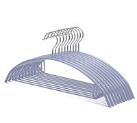 Eidoct 10 Pack Non Slip Coat Hanger,Coat Jacket Hangers,Sweater Hangers,PVC Coating Metal Hangers Pants,Shawls,Bras - Dimple & Crease Free T Shirt Hangers,Light-Weight Non-Slip Knitwear Hanger (Blue)