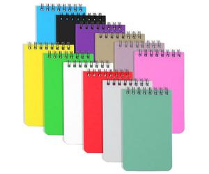 Eidoct 12 Pack Pocket Notebook Small Spiral Notebook, 3x5 Inch (7.6×12.7cm) with Colorful Covers Memo Bulk Note Pads for School Office Travel Note Taking Journaling