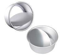Eidoct 2 Pack 8 Inch Non-Stick Deep Aluminum Round Cake Baking Tin with Removable Bottom for Wedding Birthday and Christmas - Deep Baking Pan