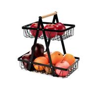Eidoct 2-Tier Detachable Metal Storage Basket丨Fruit Bowl Holder Bread Basket Vegetable Rack for Fruit, Vegetables, Snacks in Home, Kitchen Office，with Screwdriver