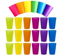 Eidoct 24 Pcs Reusable Drinking Cups, 260ml 6 Bright Colors Cups for Kids, Shatterproof Party Cups, Camping Cups, Party Cups for Adults, Ideal for Kitchen, Outdoor Parties, Picnics,Travels