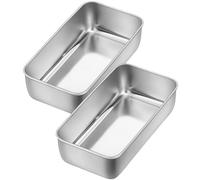 Eidoct 2lb Loaf Tin for Baking, Stainless Steel Bread Loaf Pan, Rectangular Cake Mould for Baking Banana Bread/Meatloaf/Lasagna, Healthy & Non-Toxic,Oven & Dishwasher Safe, 22×14×6.5cm